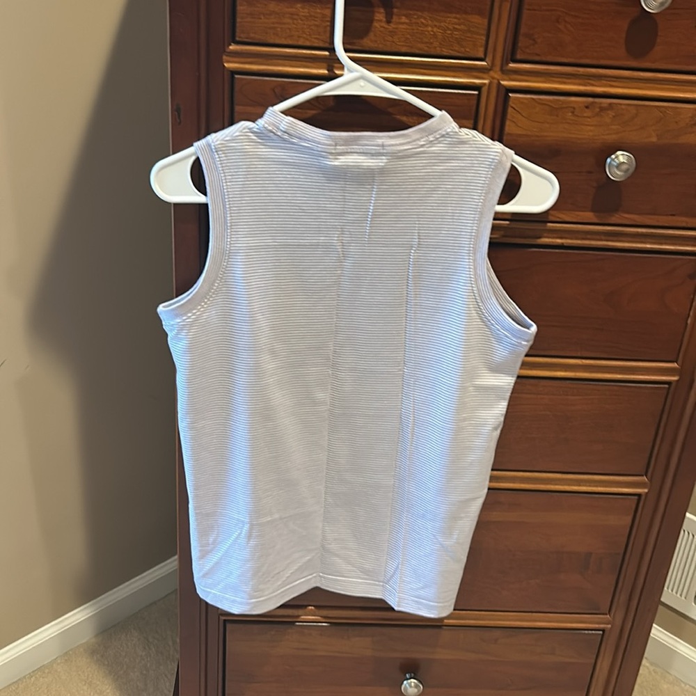 Lauren Ralph Lauren purple/white striped Sleeveless Top, size small, 100% cotton - Picture 4 of 6